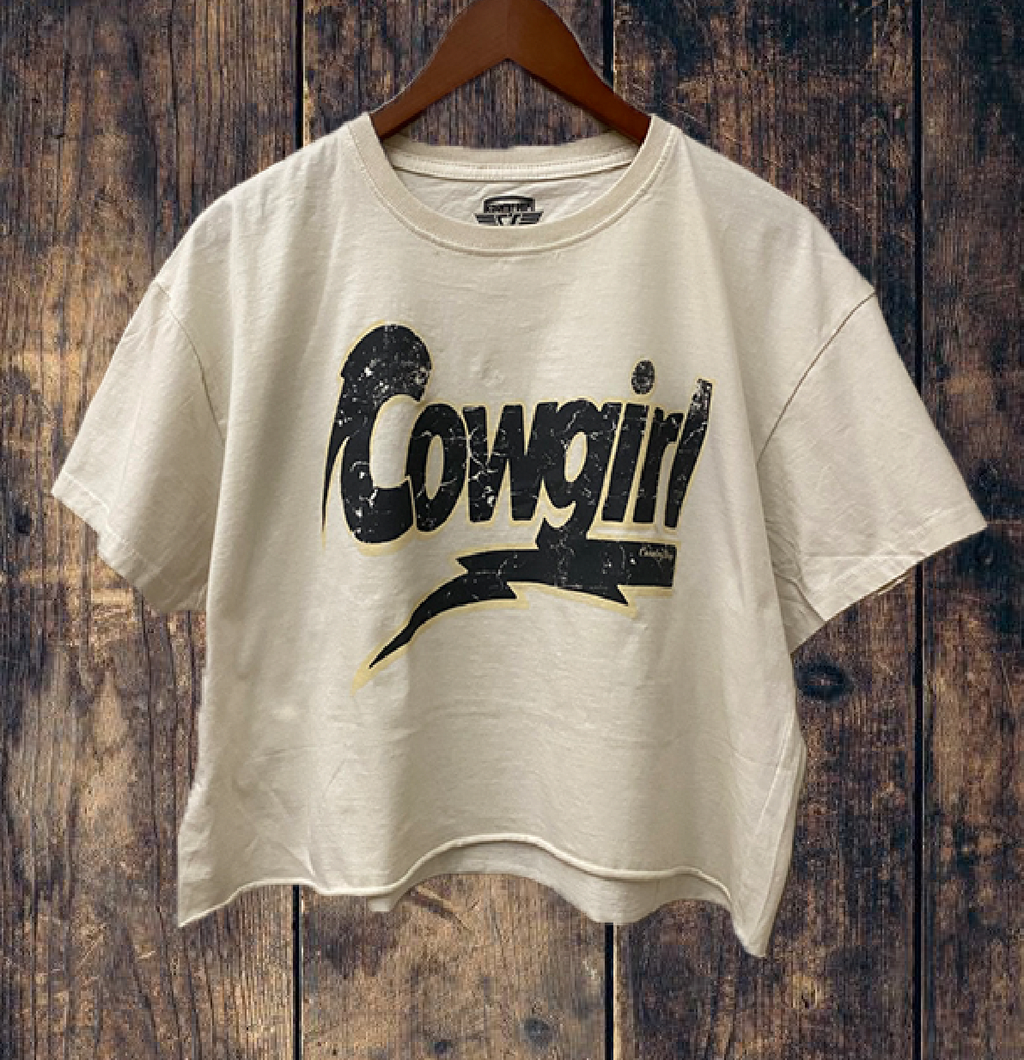 Cowgirl Rocks Vintage Cropped Tee