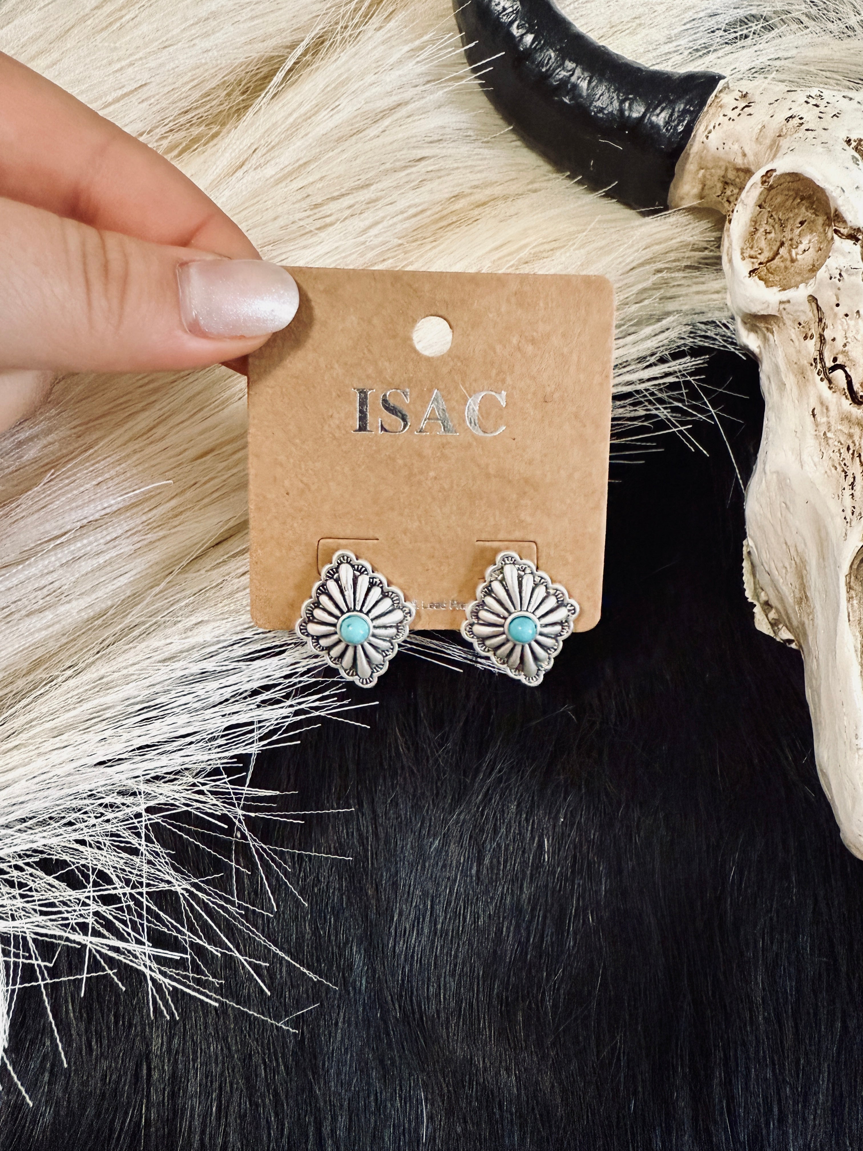 The Bonnie Brass Concho Stud Earrings