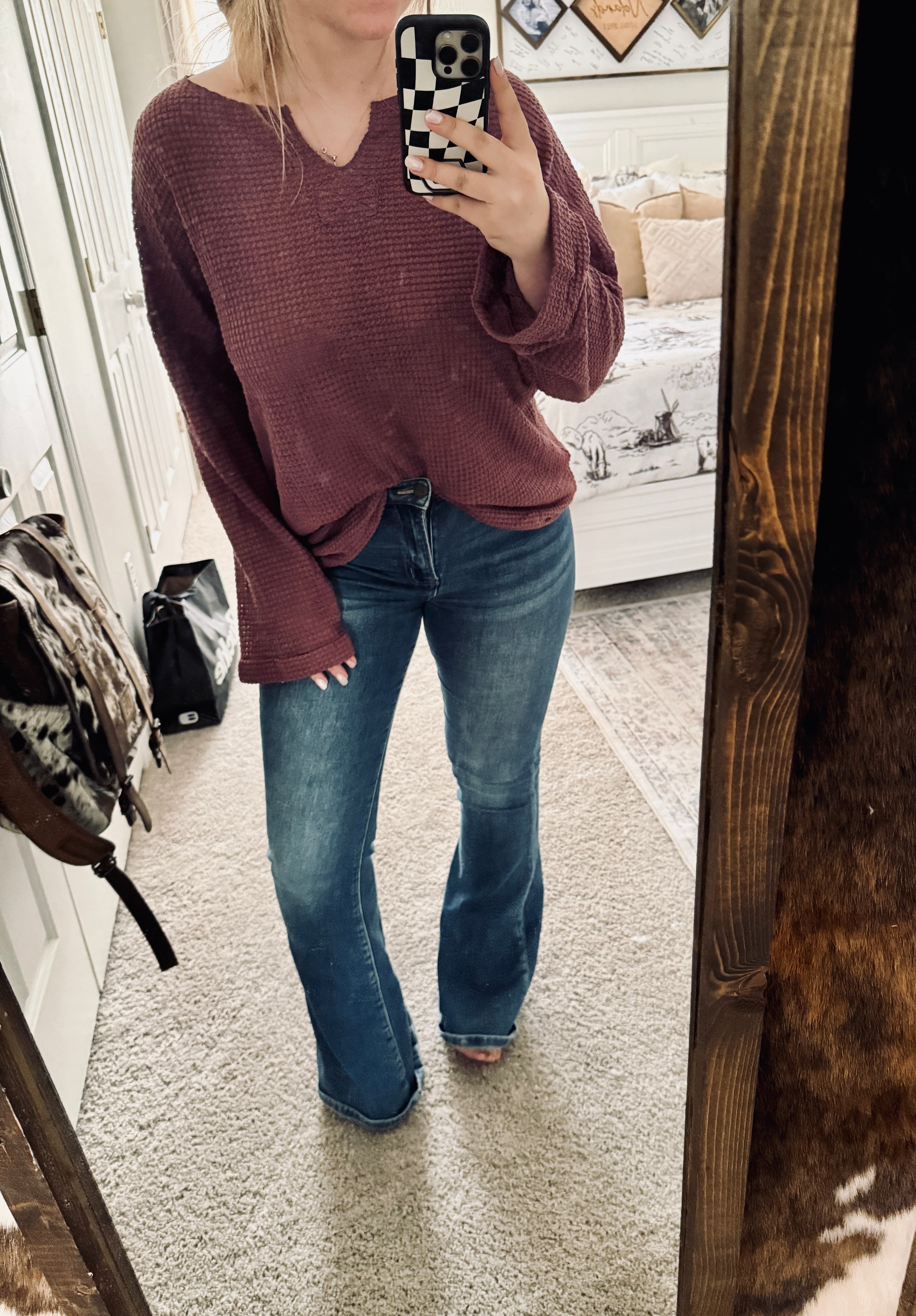 Waffle Long Sleeve Top