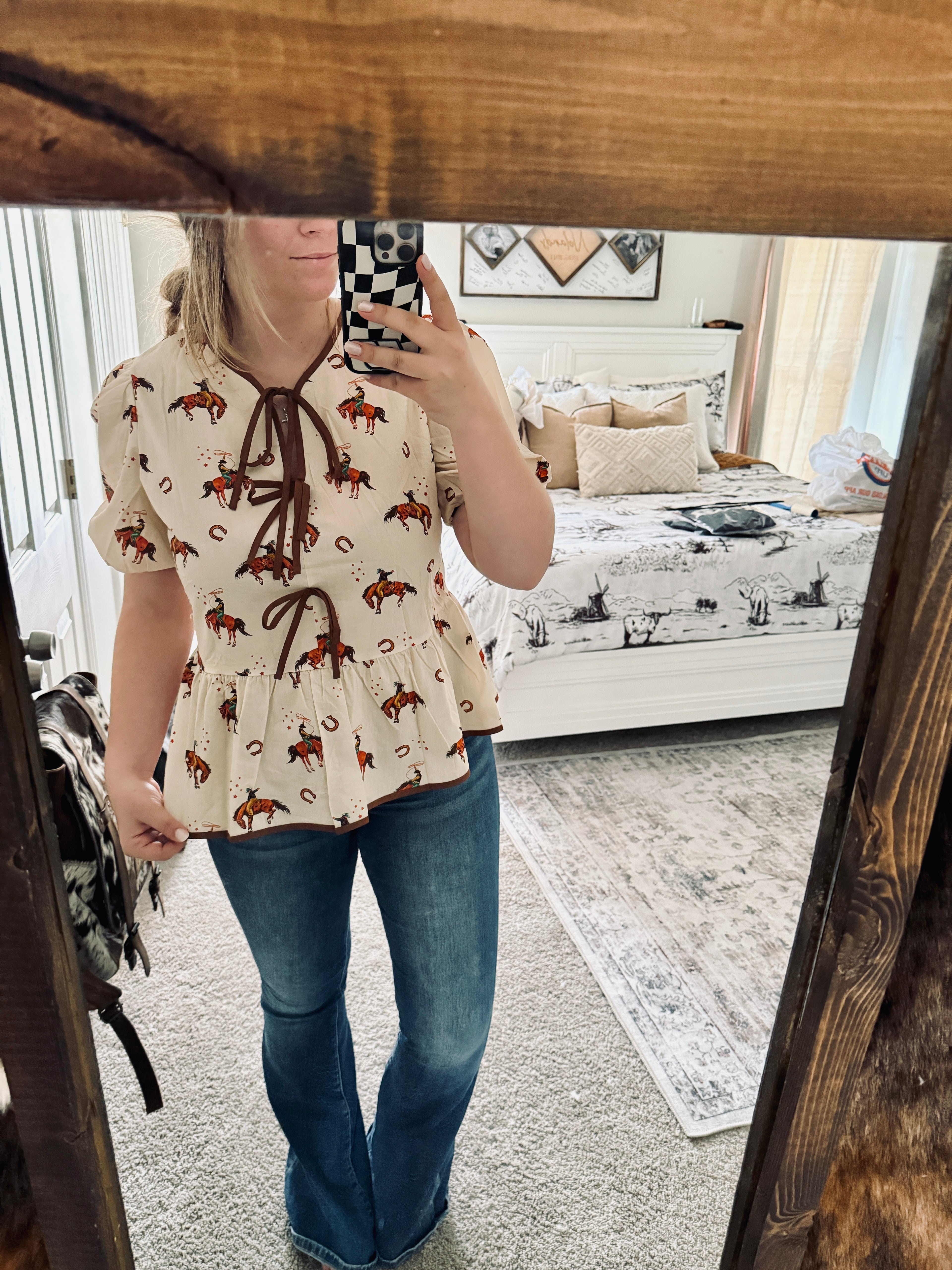 The Cowboy Crazy Tie Up Top