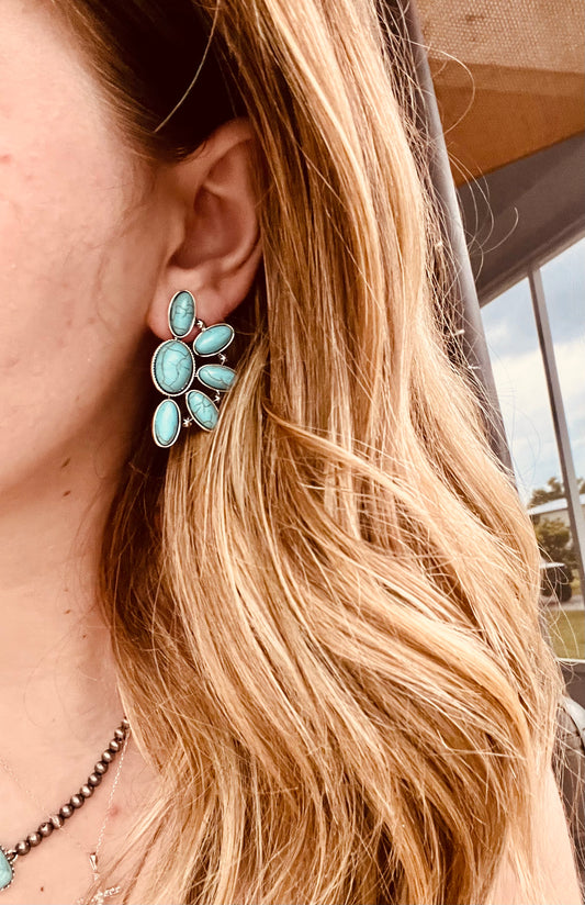 The Turquoise Flower Earrings