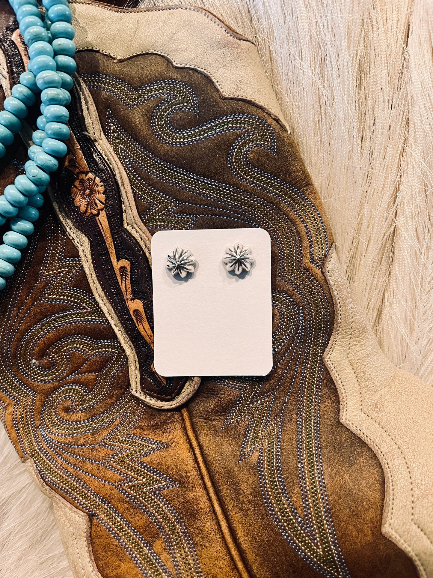 Sterling Silver Flower Studs