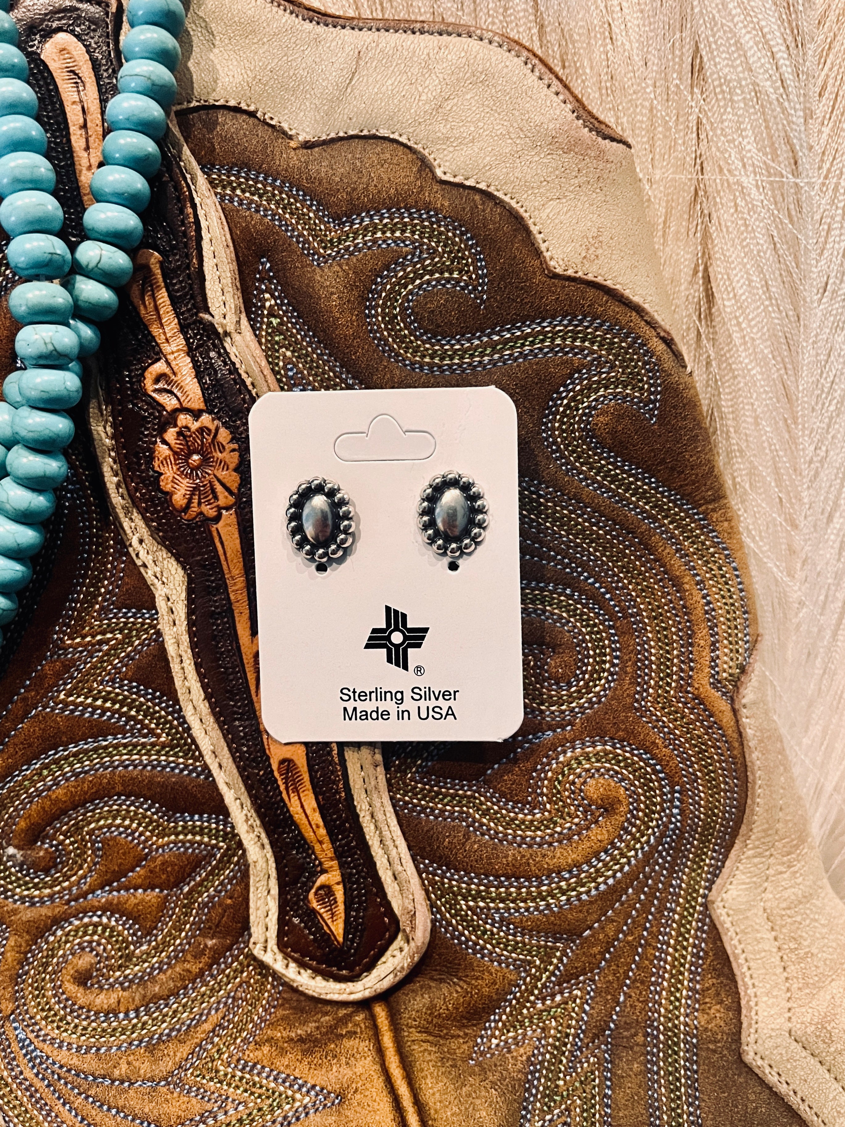 Sterling Silver Concho Studs