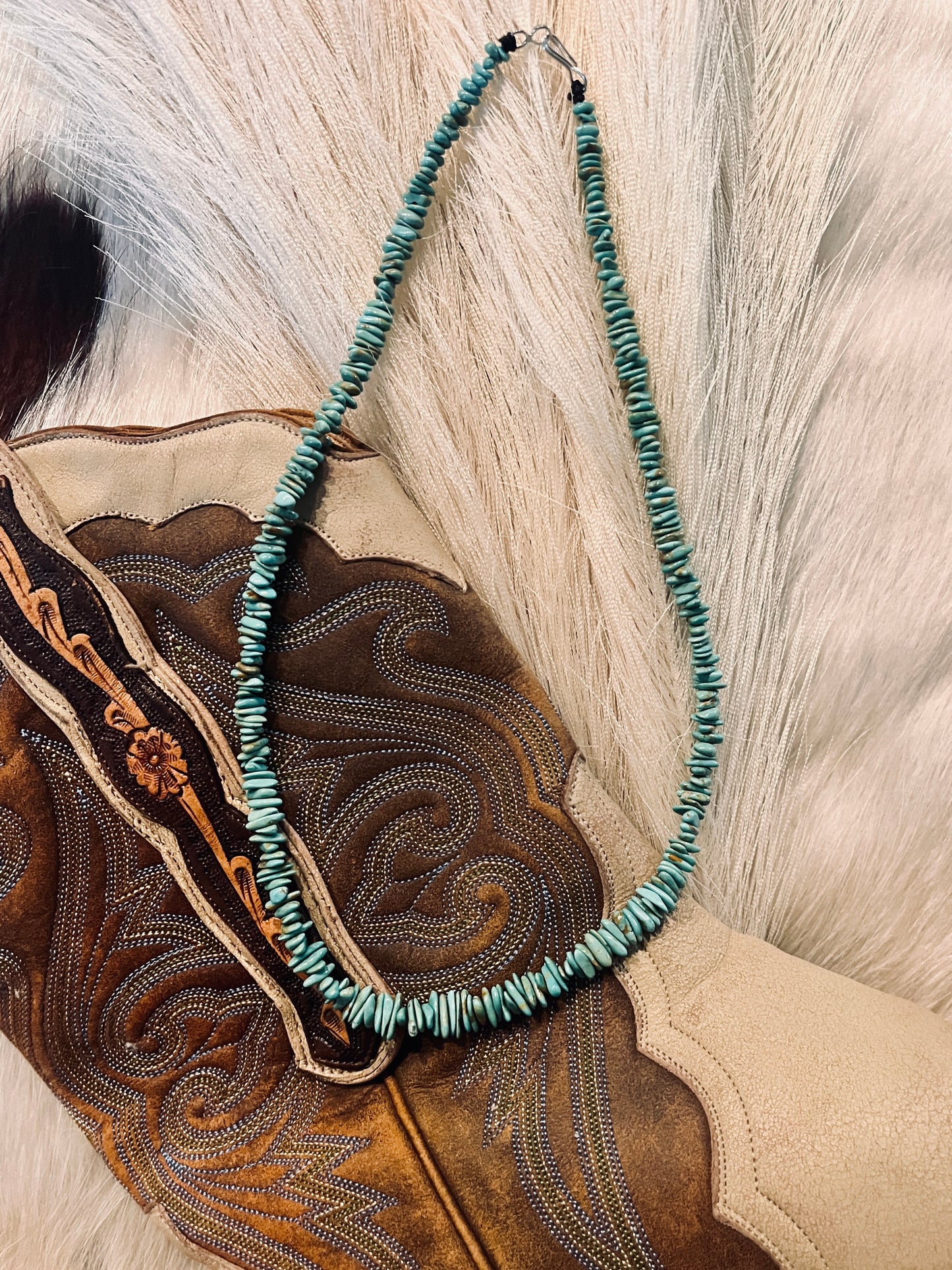 Rough Cut Turquoise Necklace- 18"