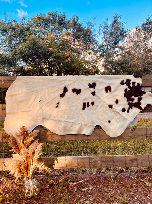 Genuine Cowhide-White & Brown