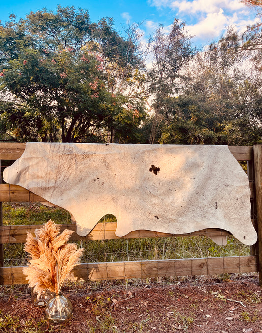 Genuine Cowhide-Brown & White Speckled